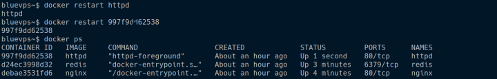 cómo reiniciar docker
